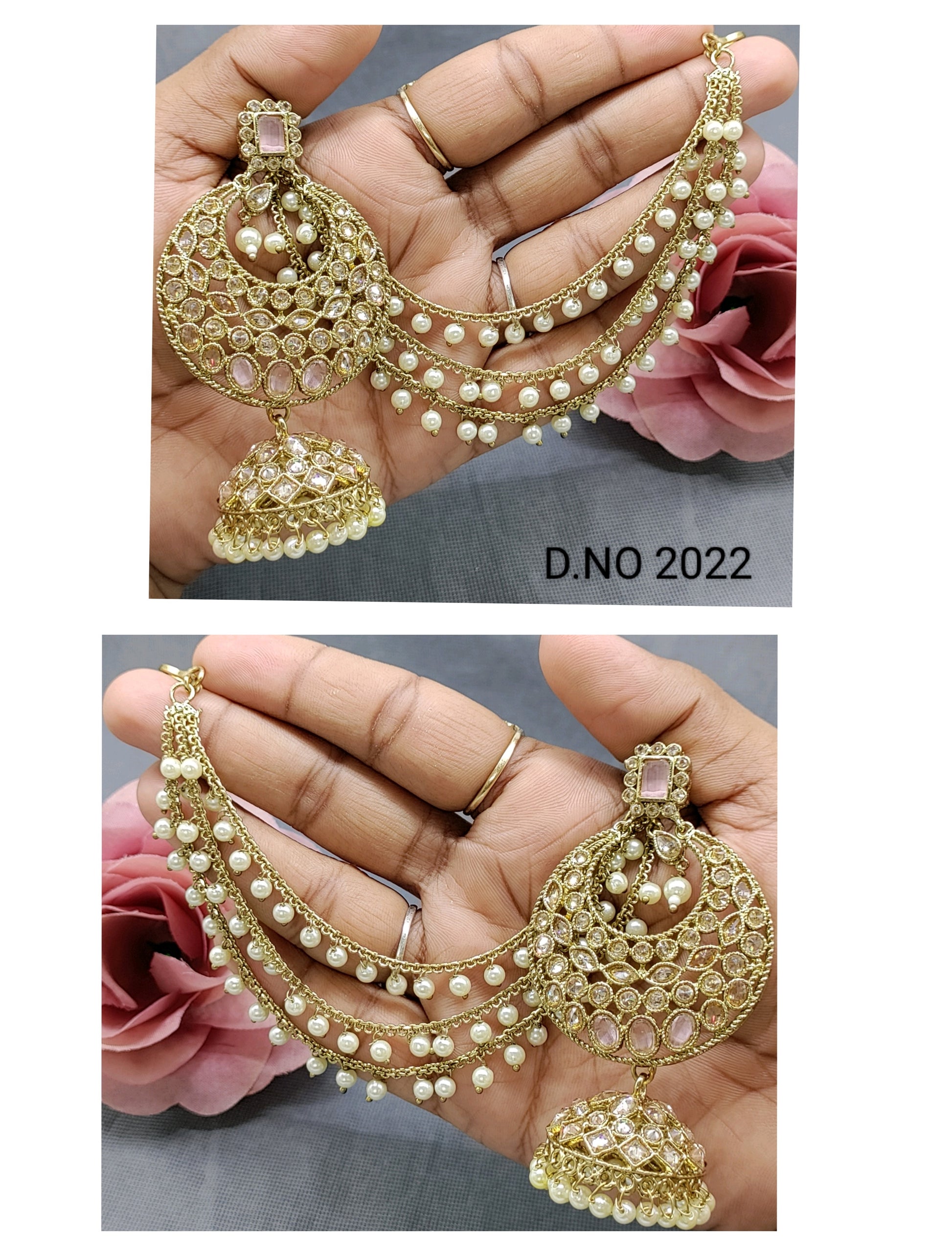Polki Mehandi Bahubali Earring Sku-2022 A4 rchiecreation