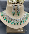 Cz Ad Rodium Necklace Set Sku AN 041 SR D5 rchiecreation
