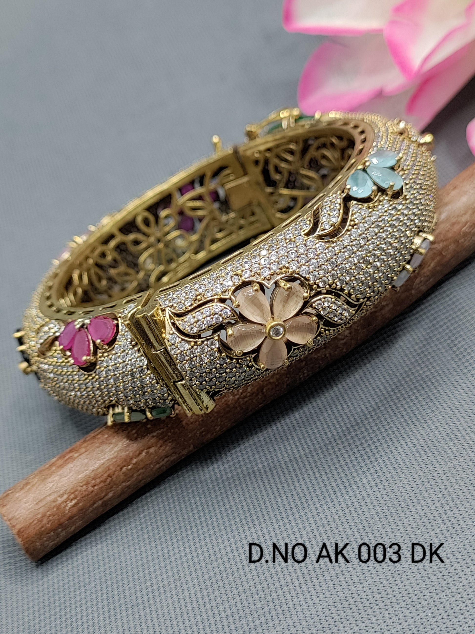 Cz Ad Mehandi Opneble kada Sku AK 003 DK C5 rchiecreation
