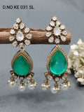 Moissanite Mehandi Doublet Earrings Sku KE 031 SL rchiecreation