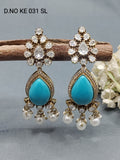 Moissanite Mehandi Doublet Earrings Sku KE 031 SL rchiecreation