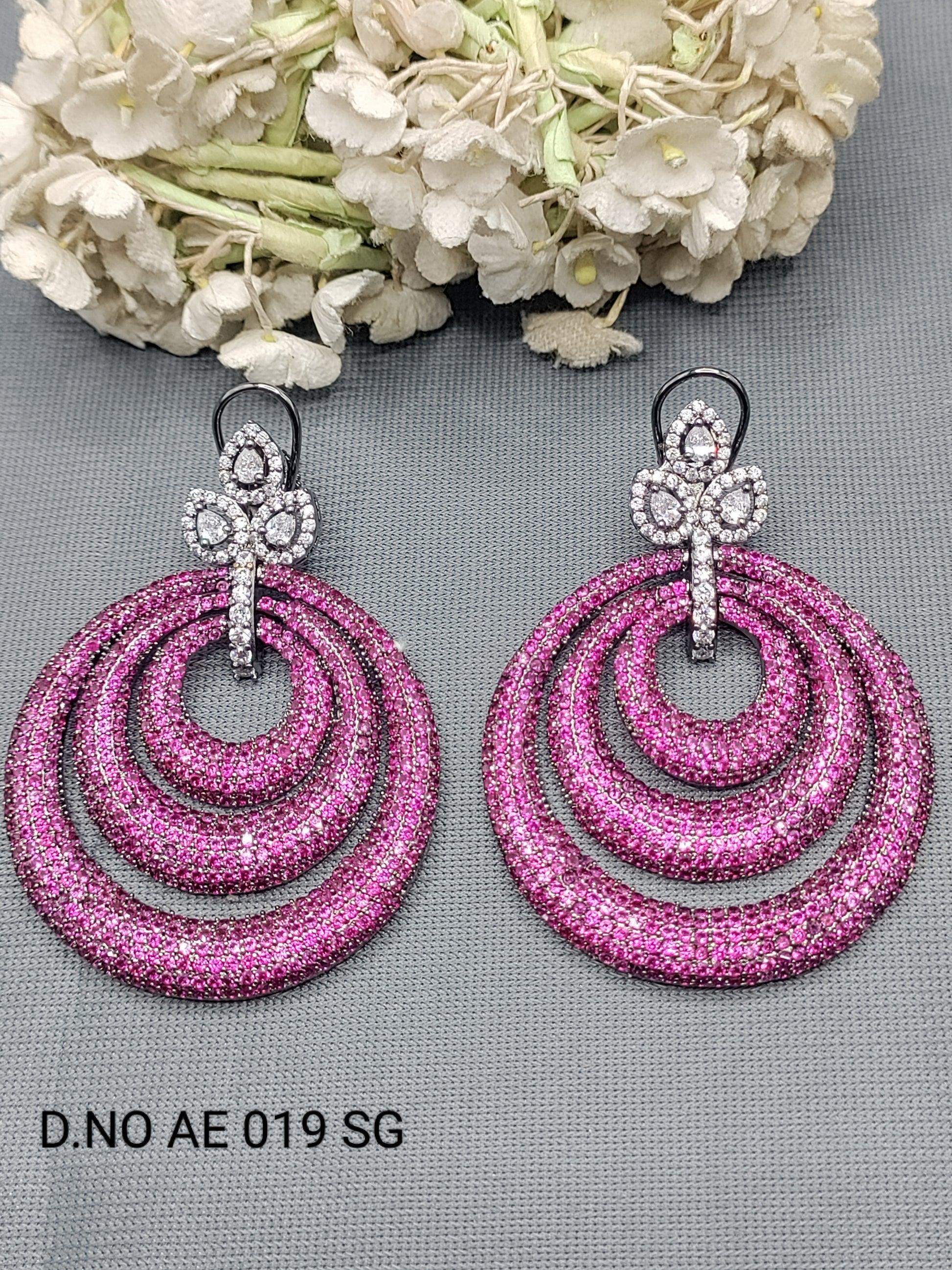 Cz Ad Victorian Earrings Sku AE 019 SG rchiecreation