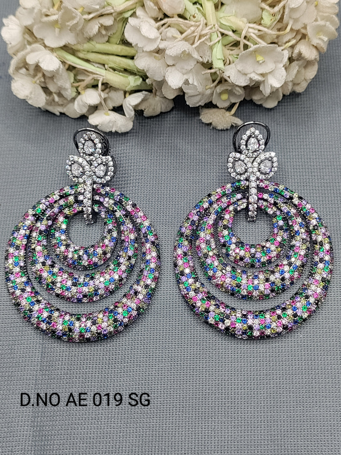 Cz Ad Victorian Earrings Sku AE 019 SG rchiecreation