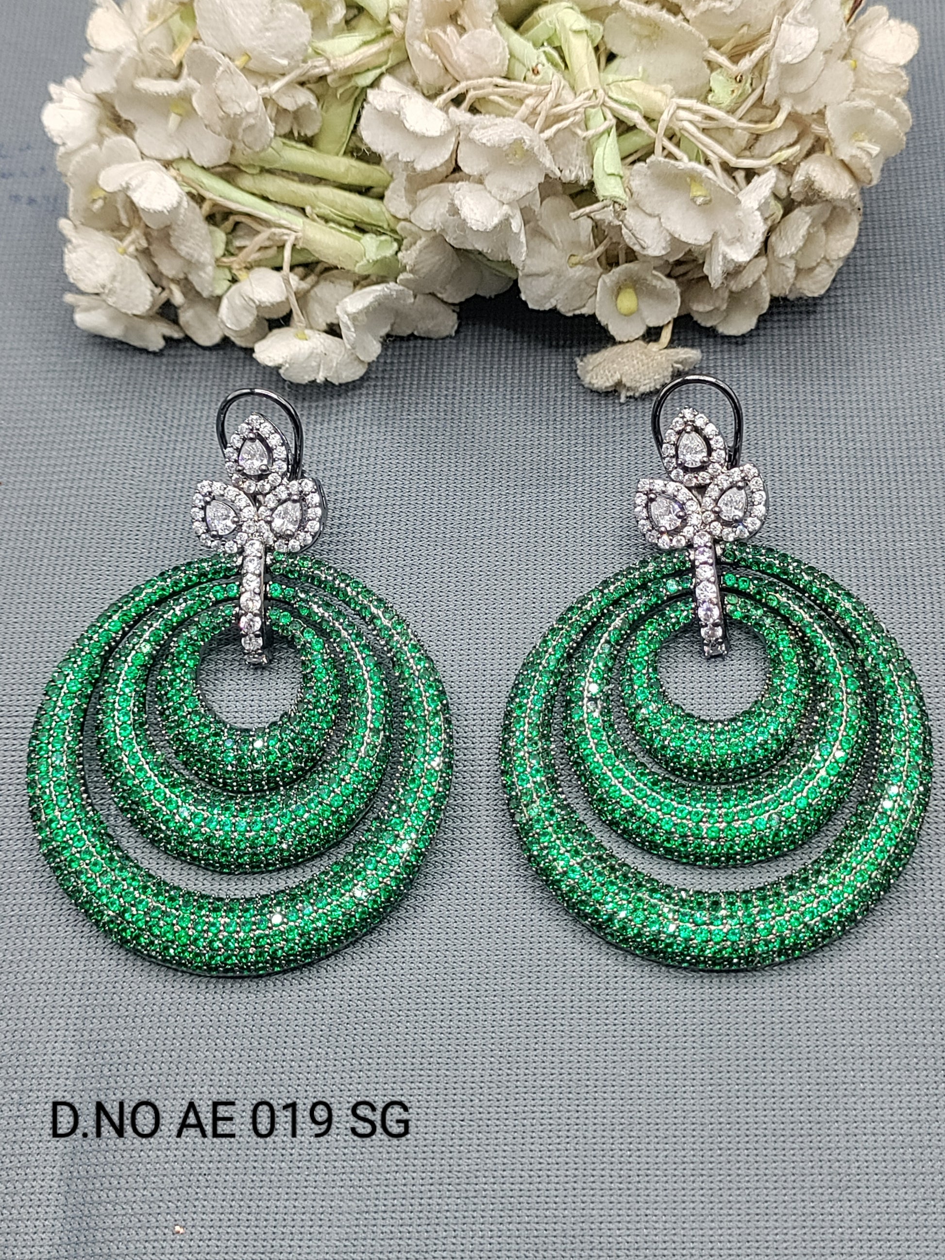 Cz Ad Victorian Earrings Sku AE 019 SG rchiecreation
