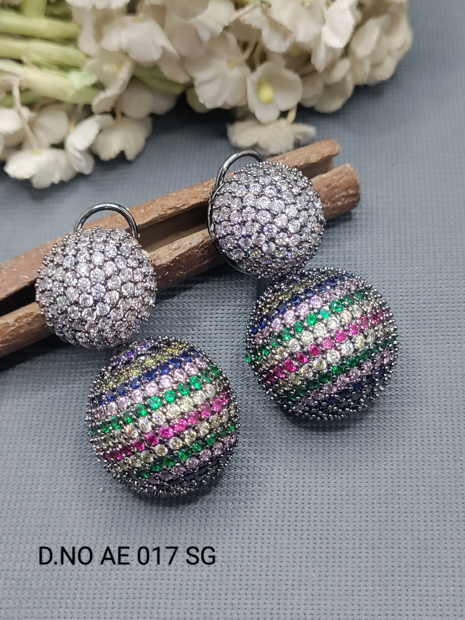 Cz Ad Victorian Earrings Sku AE 017 SG rchiecreation
