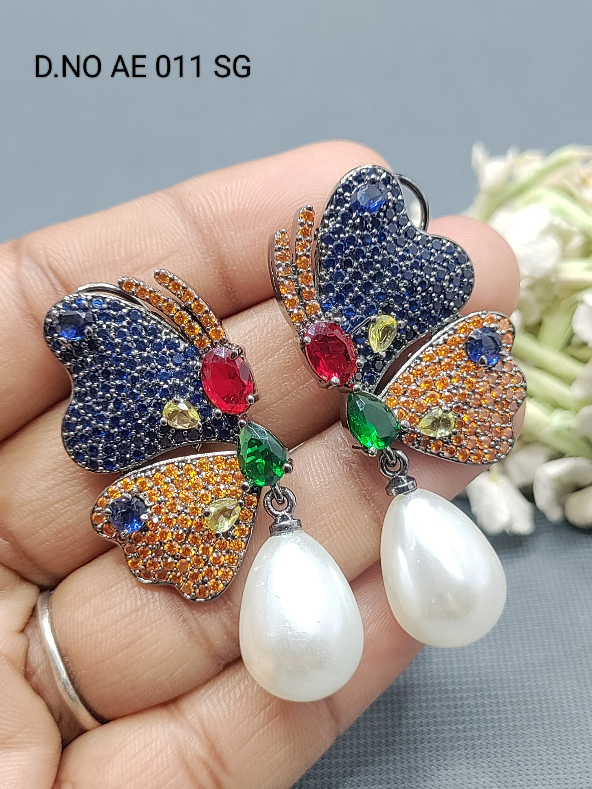 Cz Ad Victorian Earrings Sku AE 011 SG rchiecreation