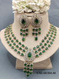 Cz Ad Mehandi bridal Necklace Set Sku AN 004 AK rchiecreation