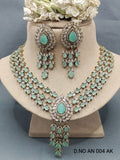 Cz Ad Mehandi bridal Necklace Set Sku AN 004 AK rchiecreation