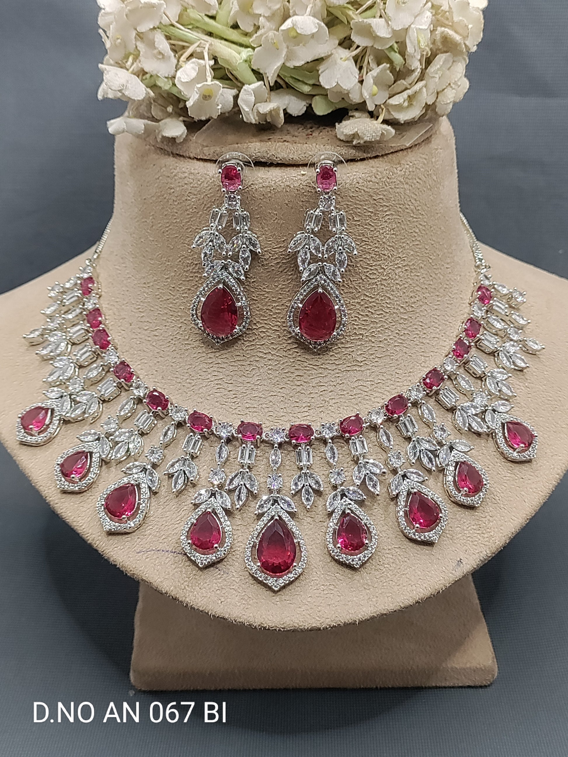 CZ Ad Rodiam Necklace AN 067 BI rchiecreation