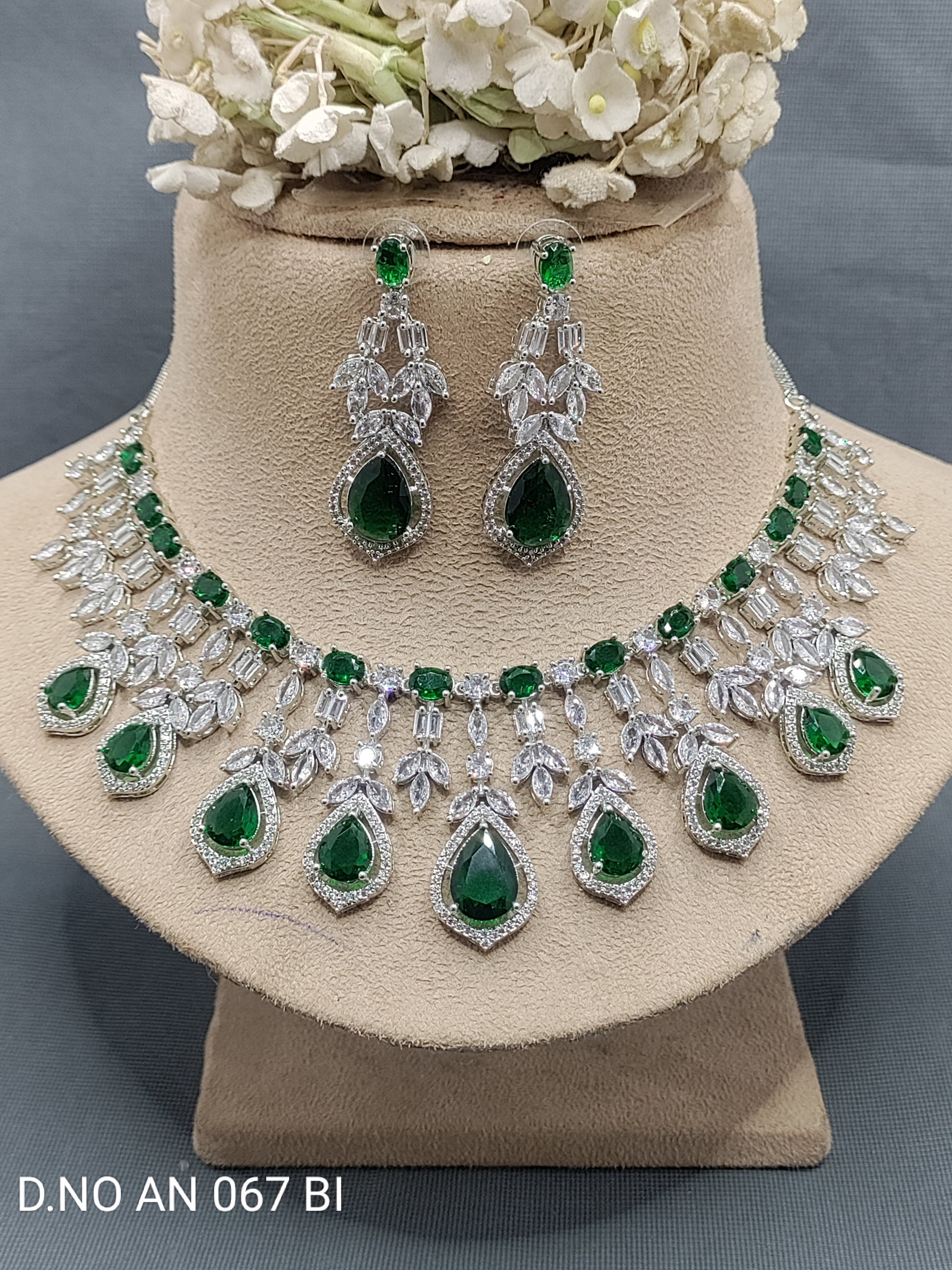 CZ Ad Rodiam Necklace AN 067 BI rchiecreation