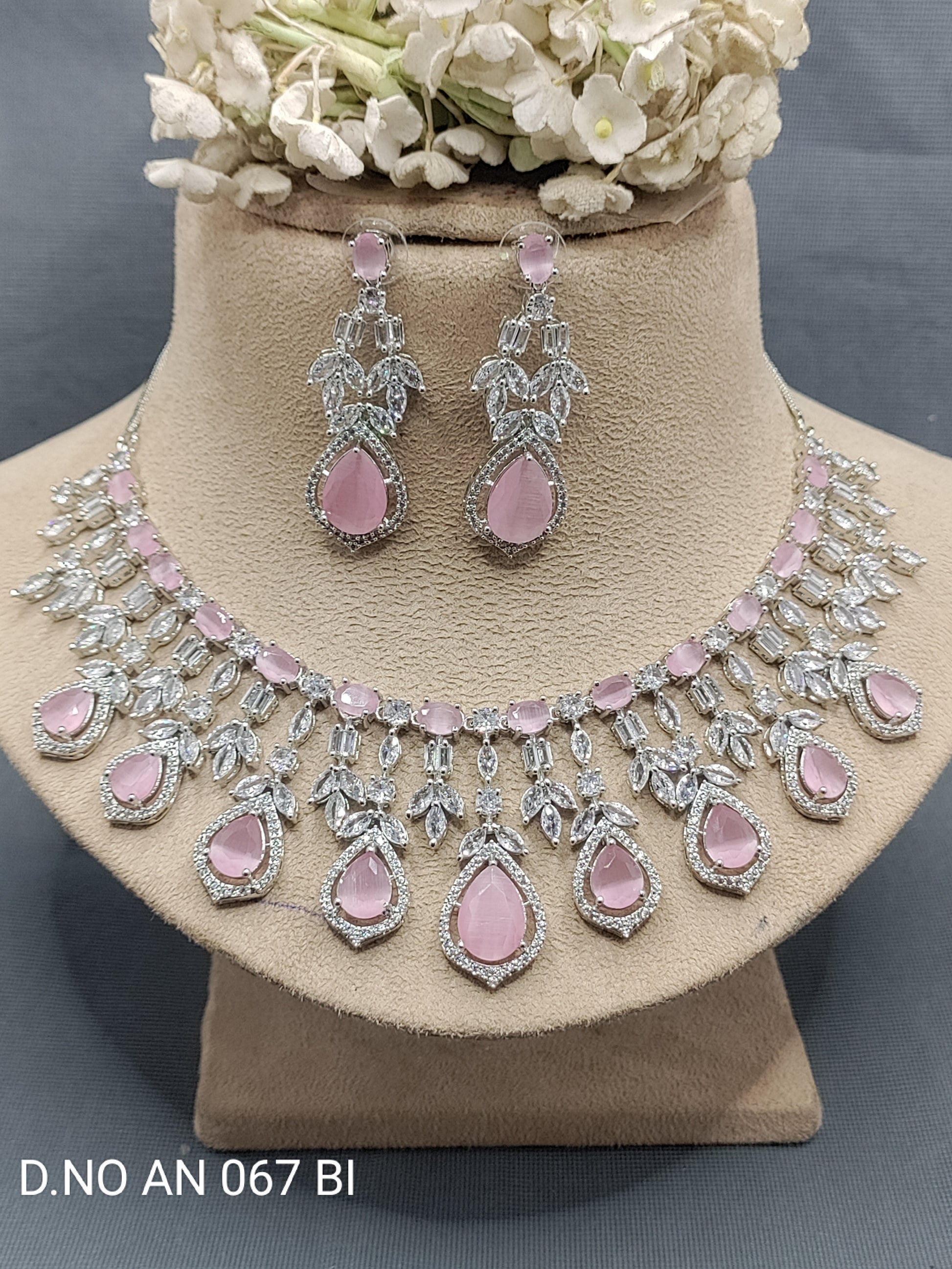 CZ Ad Rodiam Necklace AN 067 BI rchiecreation