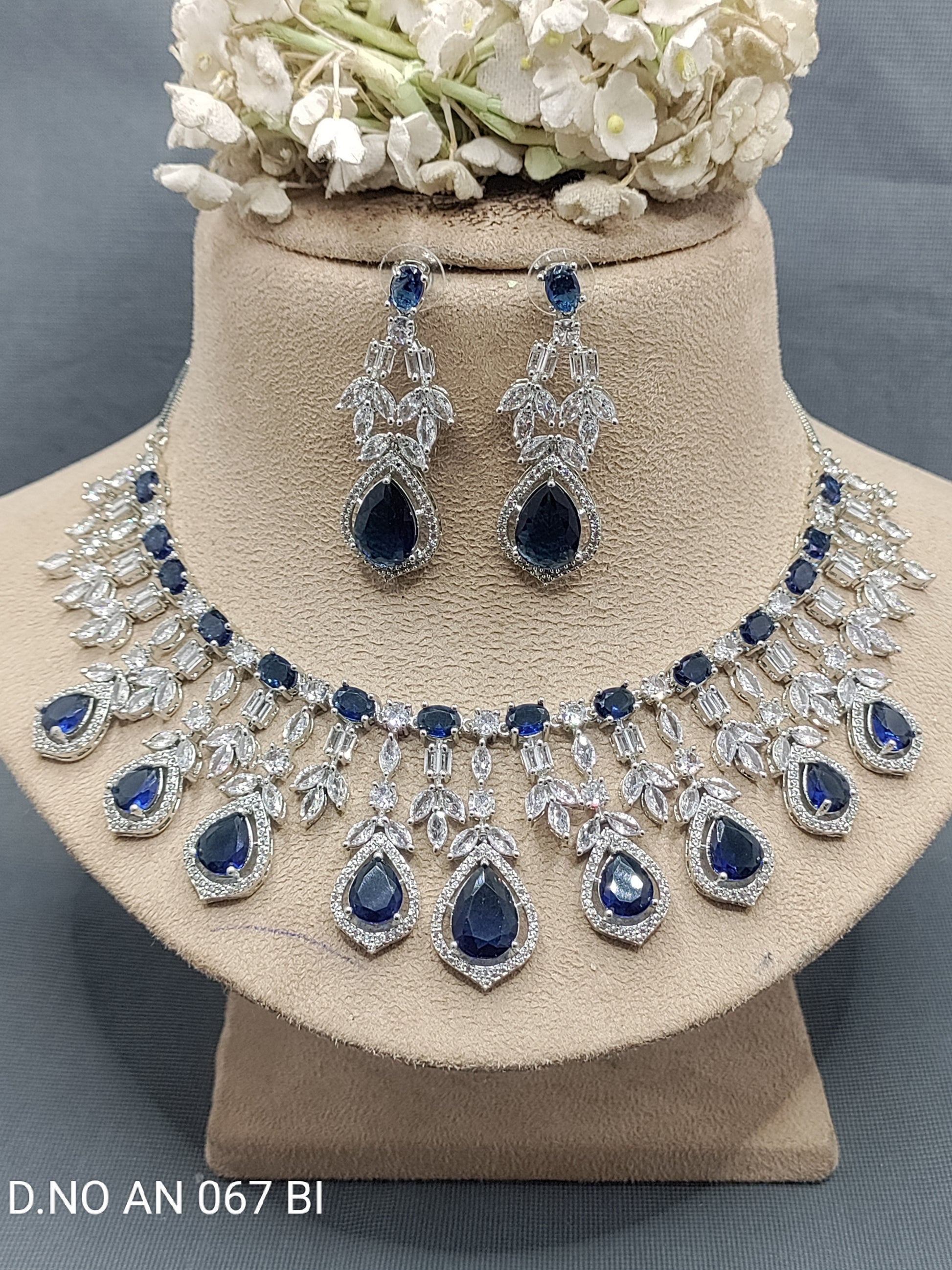 CZ Ad Rodiam Necklace AN 067 BI rchiecreation