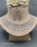 Cz Ad Rodium Necklace Set Sku AN 041 SR D5 rchiecreation