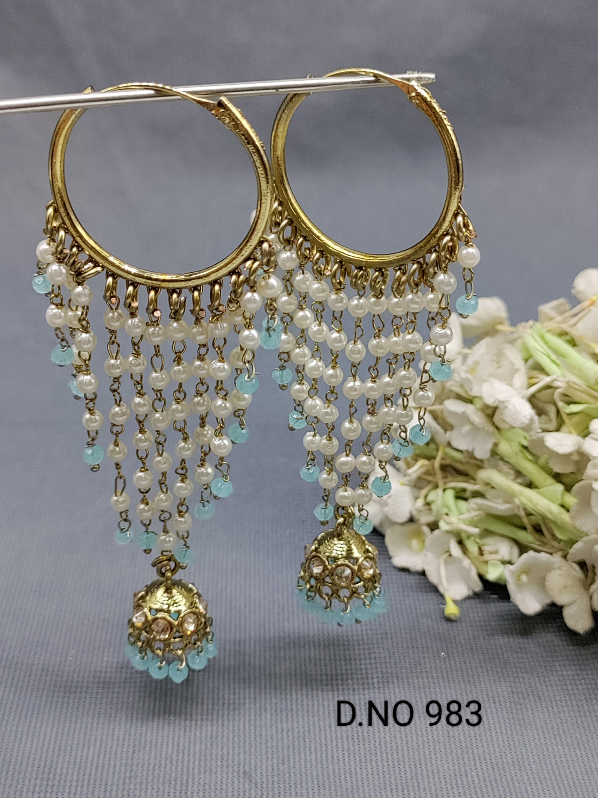 Mehandi Hoop Bali jhumki Earring Sku-983 E3 rchiecreation