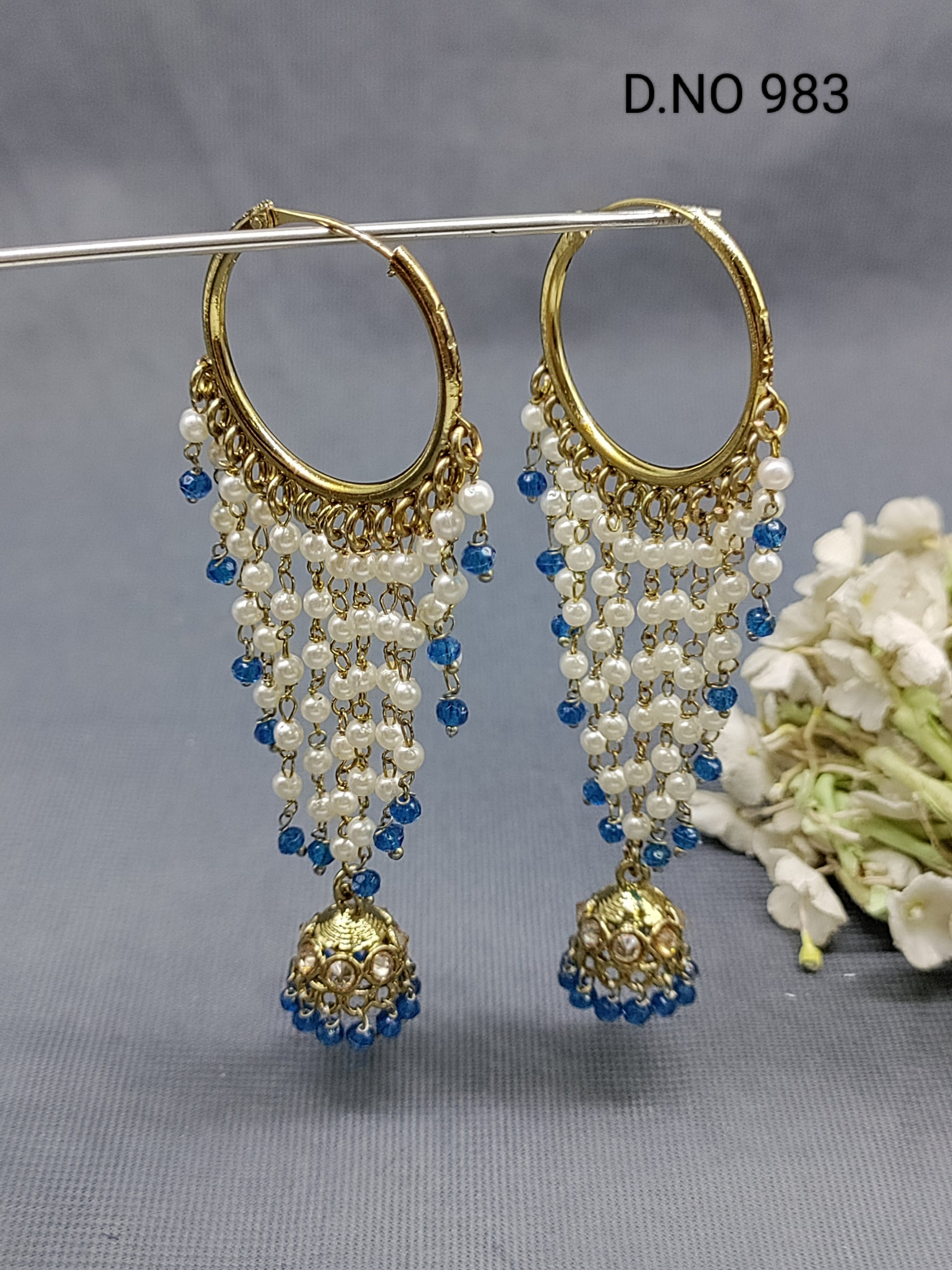Mehandi Hoop Bali jhumki Earring Sku-983 E3 rchiecreation