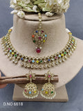 Polki Mehandi Necklace Set Sku 6618 rchiecreation