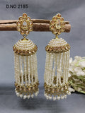 Polki Mehandi Pearl Jhumki Earring Sku 2185 rchiecreation