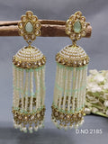 Polki Mehandi Pearl Jhumki Earring Sku 2185 rchiecreation