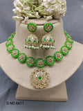 Polki Mehndi Necklace Set SKU 6611 rchiecreation