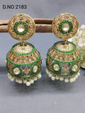 Polki Mehandi Jhumki Earring Sku 2183 rchiecreation