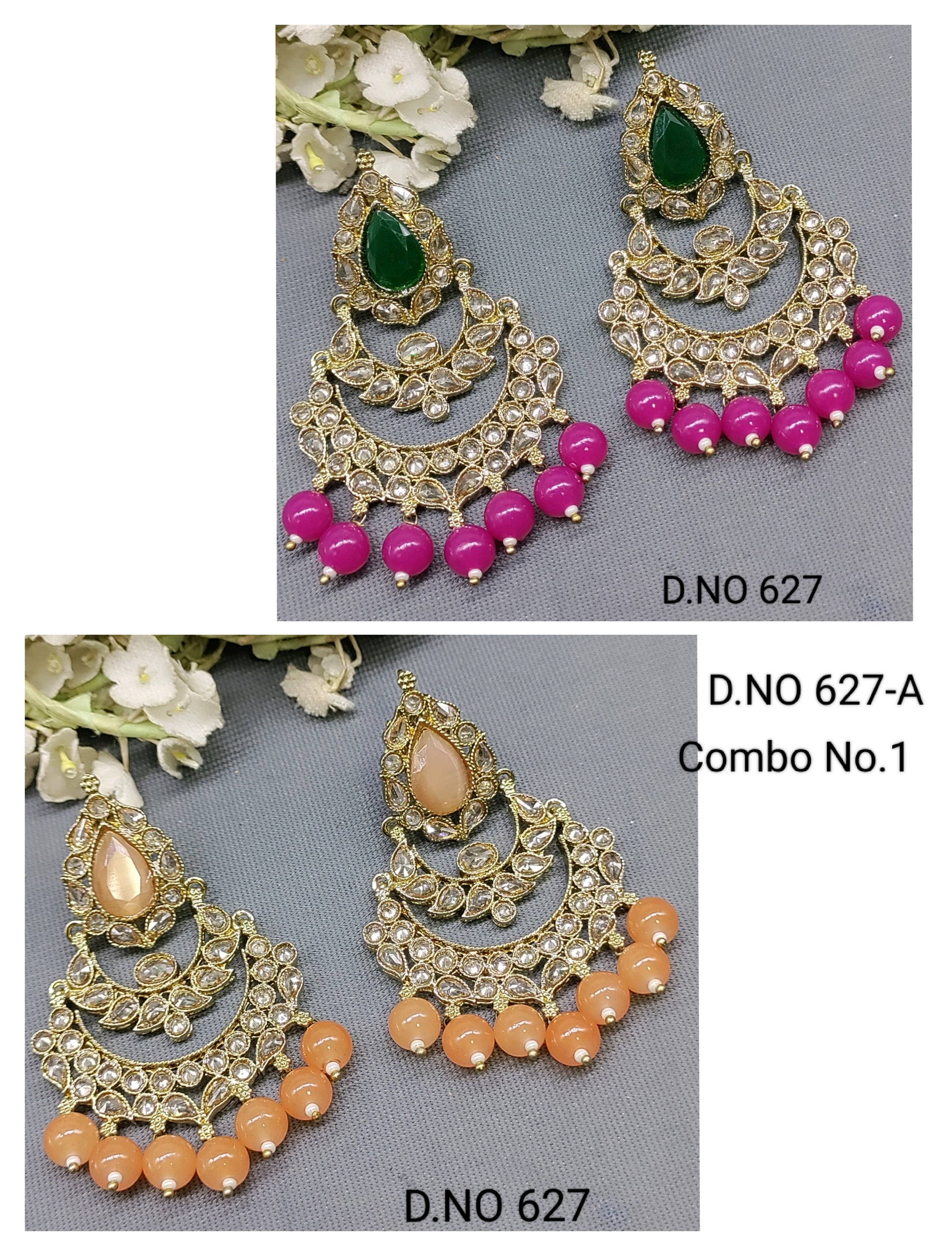 Polki Mehandi Earrings Sku 627-A rchiecreation