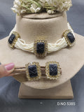 Pearl Polki Choker Necklace Mehndi Set Sku-5385 B2 rchiecreation