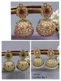 Polki Mehandi Jhumki Earring Sku 1614 rchiecreation