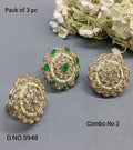 Polki Mehandi Finger Ring Combo Sku 5948 rchiecreation