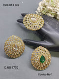 Polki Mehandi Finger Ring Combo Sku 1770 rchiecreation
