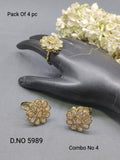 Polki Mehandi Finger Ring Combo Sku 5989 rchiecreation