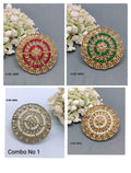 Polki Mehandi Finger Ring Combo Sku 5890 rchiecreation