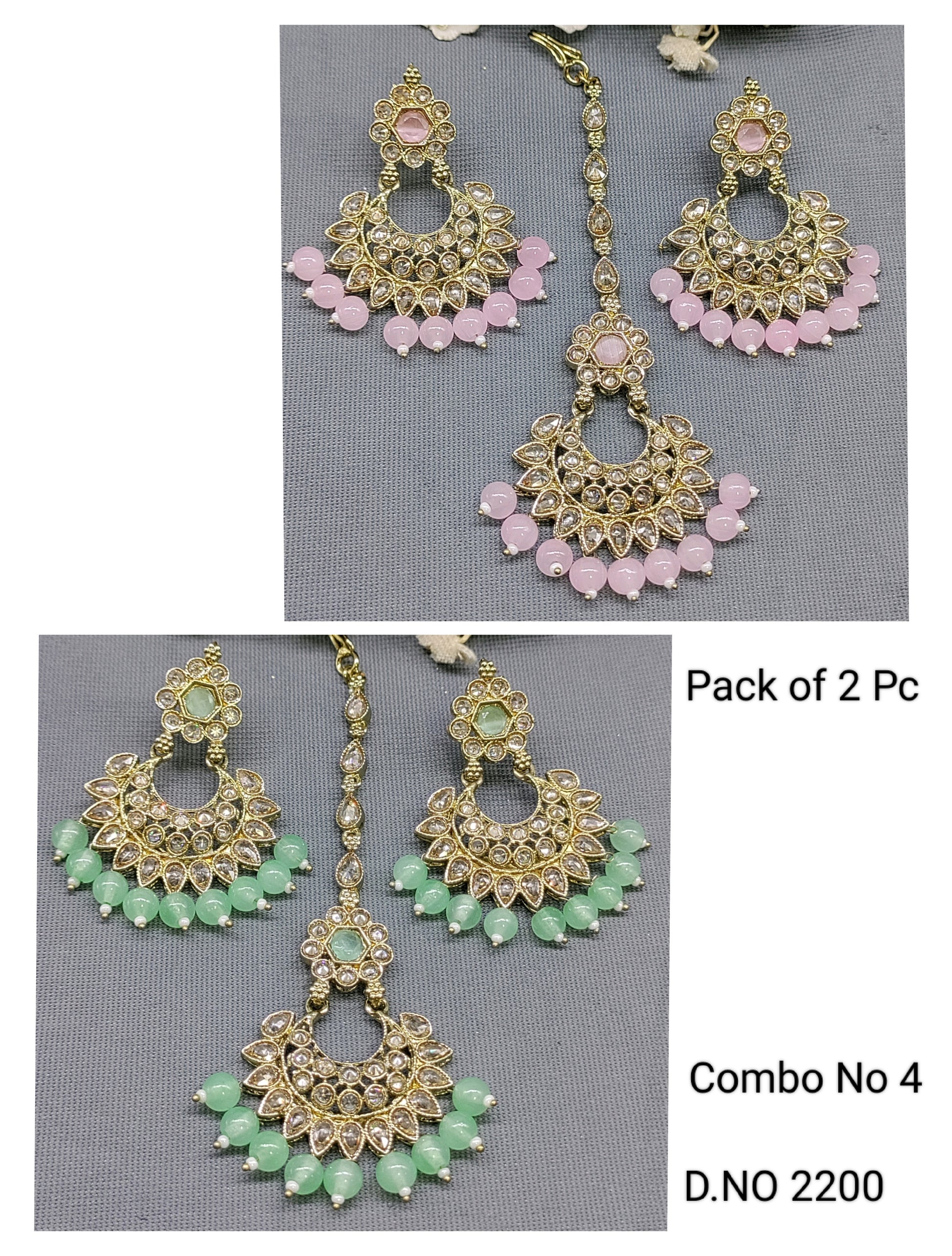 Polki Mehandi Earring &Tica Sku 2200 rchiecreation