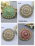 Polki Mehandi Finger Ring Combo Sku 5890 rchiecreation