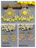 Polki Mehandi Earring Combo Sku 789 rchiecreation
