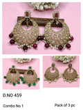 Polki Mehandi Earring Combo Sku 459 rchiecreation