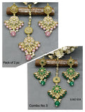 Polki Mehandi Earring & Tica Combo Sku 634 rchiecreation