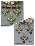 Polki Mehandi Earring & Tica Combo Sku 634 rchiecreation