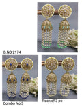 Polki Mehandi Jhumki Earring Combo Sku 2174 rchiecreation