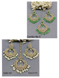 Polki Mehandi Earring & Tica Combo Sku 767 rchiecreation