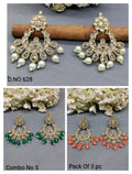 Polki Mehandi Earring Combo Sku 628 rchiecreation