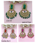Polki Mehandi Earring Combo Sku 633 rchiecreation