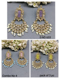 Polki Mehandi Earring Combo Sku 633 rchiecreation