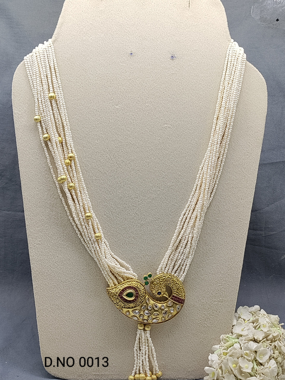 Antique Golden Pearl Long Necklace Sku 0013 rchiecreation
