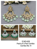 Polki Mehandi Earring Combo Sku 628 rchiecreation