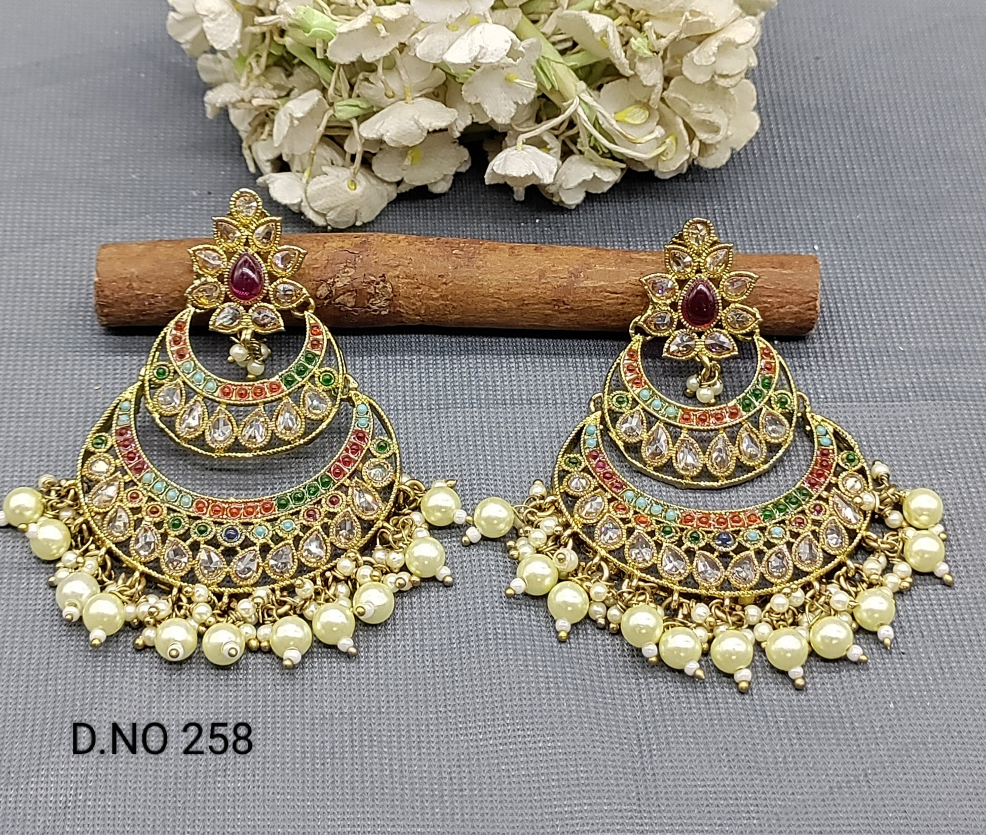 Polki Mehandi Earrings Sku  258 rchiecreation