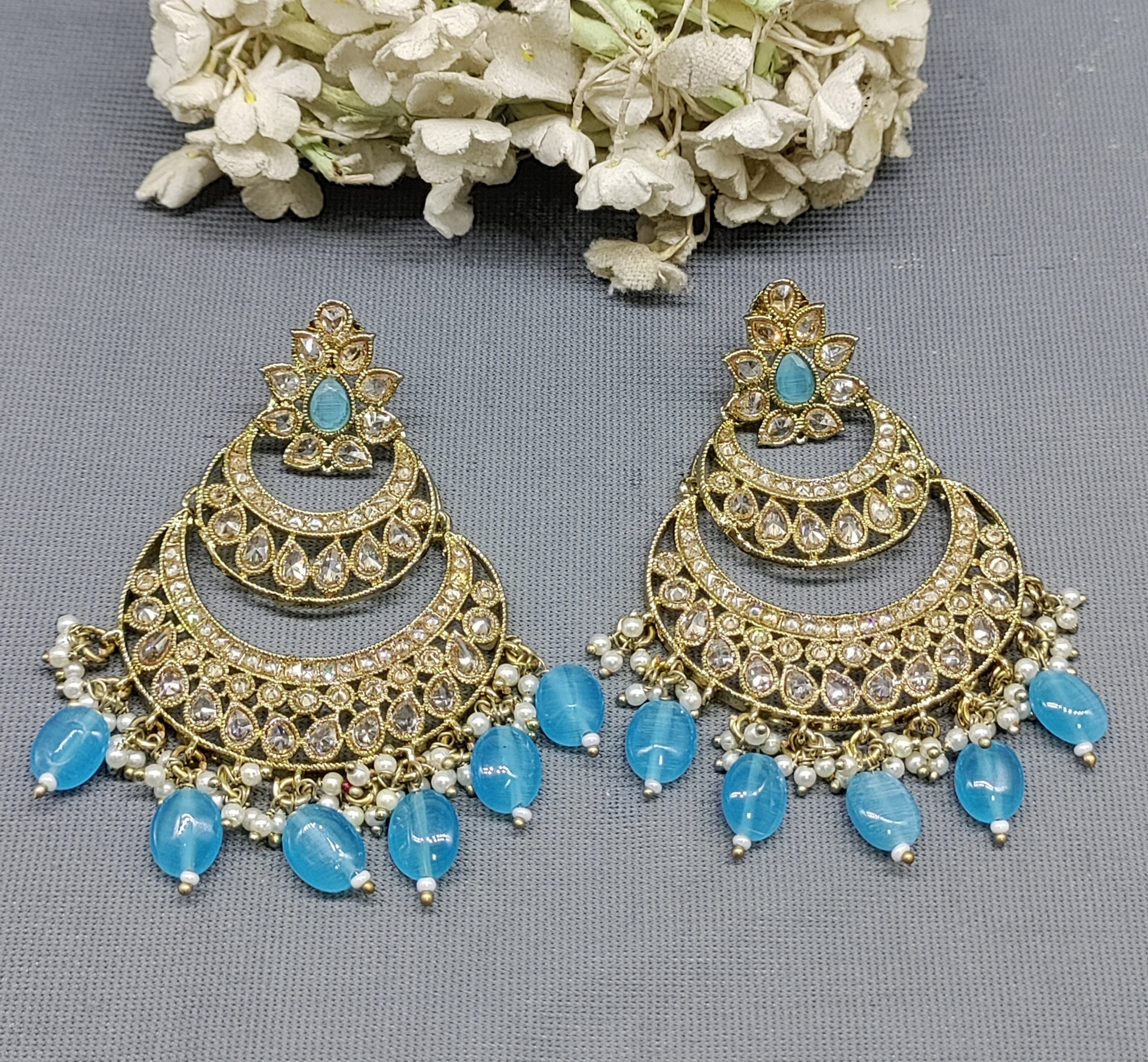 Polki Mehandi Earrings Sku  258 rchiecreation