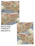 Polki Mehandi Bahubali Combo Earrings Sku 2015 rchiecreation
