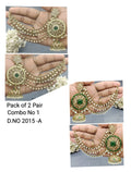 Polki Mehandi Bahubali Combo Earrings Sku 2015 rchiecreation