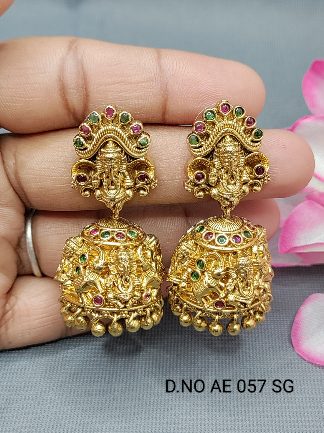 Antique Golden Kempo Earring Sku AE 057 SG rchiecreation