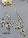 Polki Long Necklace Mehndi Set Sku- 5584 B3 rchiecreation